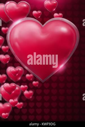 Lucenti cuori di San Valentino Foto Stock