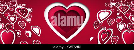 Cuori di San Valentino stratificati Foto Stock