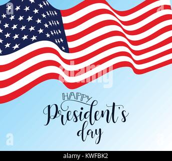 Felice il giorno del Presidente scritte a mano, american holiday design illustrazione vettoriale Illustrazione Vettoriale