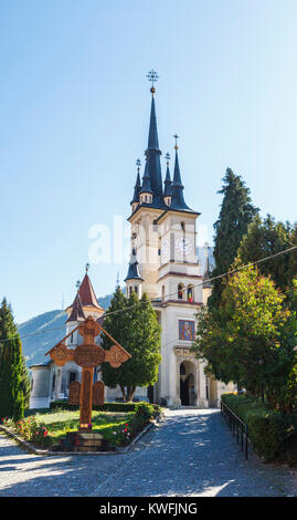 Della Chiesa ortodossa rumena la chiesa di San Nicola (Biserica Sfantul Nicolae), il quartiere Schei, Brasov, una città in Transilvania centrale regione della Romania Foto Stock