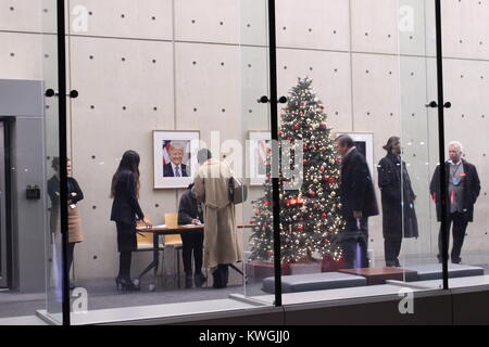 Onu, New York, Stati Uniti d'America. 3 gennaio, 2018. Per noi l'Amicizia ricevimento dopo Gerusalemme votare all ONU, quelli invitati da Nikki Haley accedi. Credito: Matthew Russell Lee/Alamy Live News Foto Stock