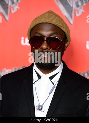 Will.i.am che frequentano la voce REGNO UNITO Lancio al prosciutto Yard Hotel, Londra. Stampa foto di associazione. Picture Data: mercoledì 3 gennaio 2018. Foto di credito dovrebbe leggere: Ian West/PA FILO Foto Stock