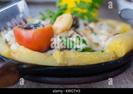 Yuca con carne di manzo, Brasile Foto Stock