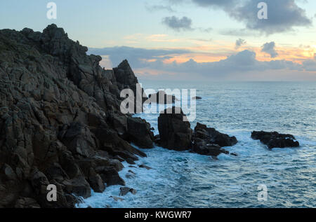 Alba a Hella Punto vicino Gwennap testa in West Cornwall Foto Stock