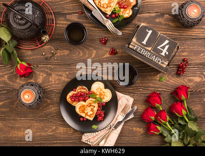 Il giorno di San Valentino lay piatto Foto Stock