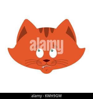 Cat confuso gli Emoji oops. Il Pet perplesso emozioni. kitty sorpresa. Illustrazione Vettoriale Illustrazione Vettoriale