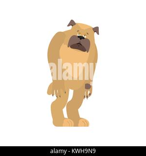 Cane triste. Pet emozioni dolorosi. bulldog noiosa. Illustrazione Vettoriale Illustrazione Vettoriale