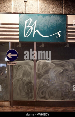 Chiuso vacante bhs store a Belfast Irlanda del Nord Regno Unito Foto Stock