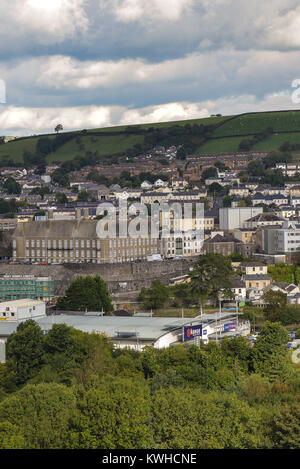 County Hall, Ritratto vedute di Carmarthen, Wales, Regno Unito. La cittadina più antica del Galles, Foto Stock