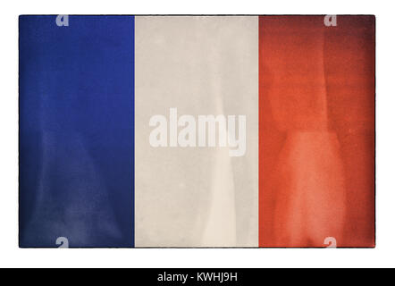 Un vecchio, distressed bandiera francese Foto Stock