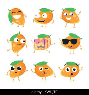 Funny mango - vettore isolato cartoon emoticon Illustrazione Vettoriale