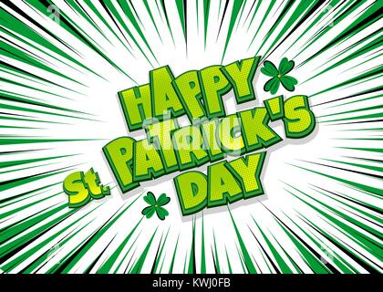 Happy St Patrick day pop art Illustrazione Vettoriale
