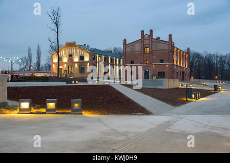 Katowice, Polonia - 2 Gennaio 2018: gli edifici dell'ex miniera di carbone di Katowice trasformato nella sede del Museo di Slesia Foto Stock