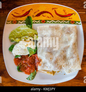 Direttamente sopra a telaio quadrato per visualizzare di erroneamente servito burrito. Foto Stock