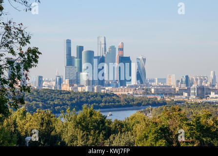 Lo skyline di Mosca con i grattacieli di Moscow International Business Center (MIBC), la Russia. Foto Stock