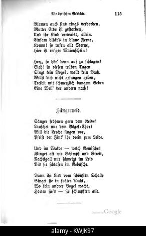 Justinus Kerner - Ausgewählte poetische Werke (Banda 1) - 115 Foto Stock