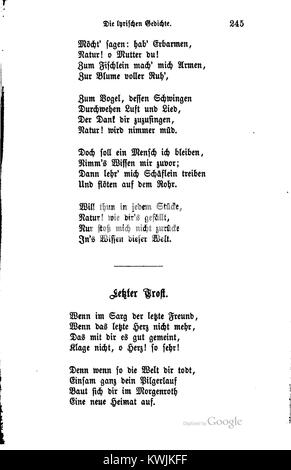 Justinus Kerner - Ausgewählte poetische Werke (Banda 1) - 245 Foto Stock