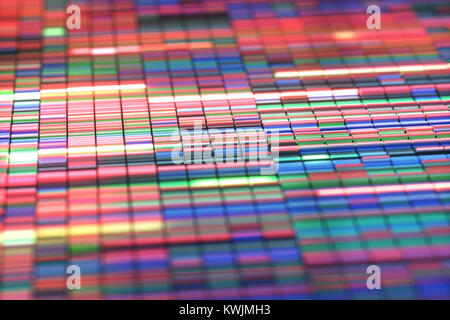 3D'illustrazione di un metodo di colorate il sequenziamento del DNA. Foto Stock