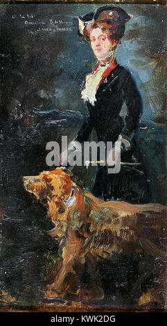 JVP 1905 Retrato de señora con perro Foto Stock