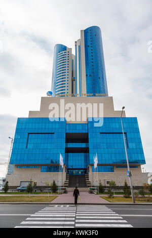 Sede centrale della società nazionale Kazakhstan Temir Zholy, compagnia ferroviaria nazionale del Kazakhstan (Ferrovie del Kazakhstan), Nur-Sultan (Astana) Foto Stock