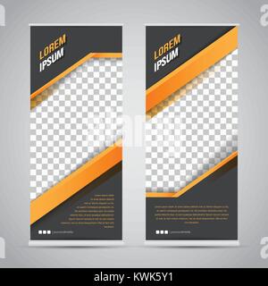 Roll up Modello di pagina di intestazione Mock up EPS vettoriali10 Illustrazione Vettoriale