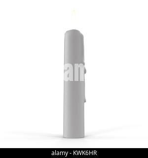 Candela su bianco. 3D illustrazione Foto Stock