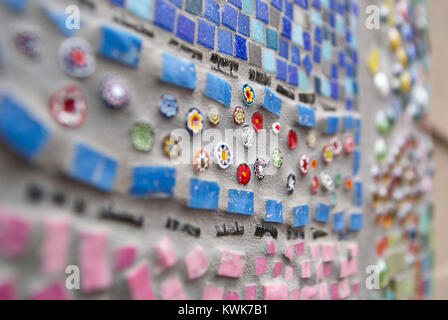 Vetro mosaico di piastrelle al di fuori del Museo del Vetro di Tacoma nello stato di Washington Foto Stock