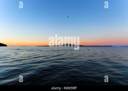 Rangitoto isola nel tempo al tramonto Foto Stock