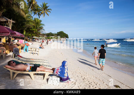 Sulla spiaggia di Bohol, Filippine Foto Stock