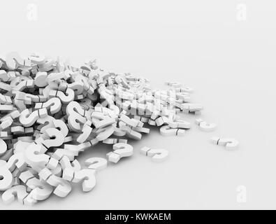 Gran mucchio di 3d dei punti interrogativi Foto Stock