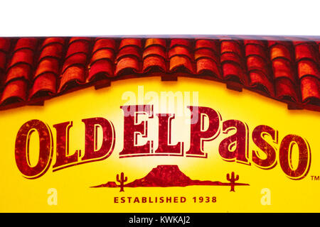 LONDON, Regno Unito - 18 dicembre 2017: un close-up del vecchio El Paso il logo del marchio, il 18 dicembre 2017. Il marchio è prodotto da noi produttore alimentare gener Foto Stock