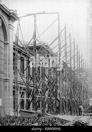 Jardin des Tuileries, il Pavillon du Jeu de Paume - Facciata Sous les échafaudages - Paris 01 - Médiathèque de l'architecture et du patrimoine - APMH00016435 Foto Stock