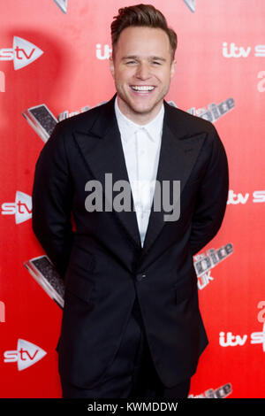 Londra, Regno Unito. 3 gennaio, 2018. Ollie Murs assiste il lancio della voce UK 2018 premere avviare su ITV Credit: ZUMA Press, Inc./Alamy Live News Foto Stock