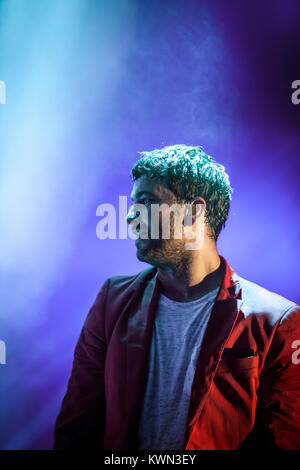 Il popolare tedesco rapper Laciny Marten è meglio conosciuto per la sua fase di nome Marteria e qui esegue un concerto dal vivo presso il tedesco hip-hop Splash festival! Festival 2013. Germania, 13/07 2013. Foto Stock