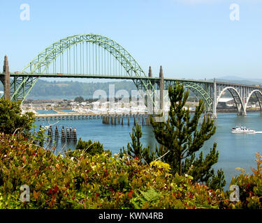 Yaquina Bay Bridge di Newport, Oregon Foto Stock