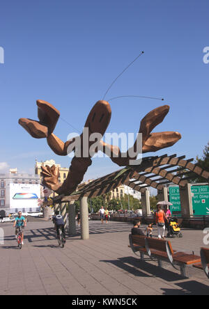 Il Lobster scultura di Mariscal presso il Lungomare Barcelona Spagna Foto Stock