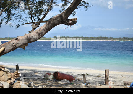 Paradiso tropicale isola deserta spiaggia Gili Trawangan Foto Stock
