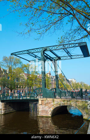Aluminiumbrug, alluminio ponte, ponte levatoio, dal 1896, Amsterdam, Paesi Bassi Foto Stock