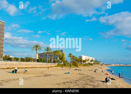 Pere Antoni beach, Can Pere Antoni, Palma di Maiorca, isole Baleari, Spagna Foto Stock