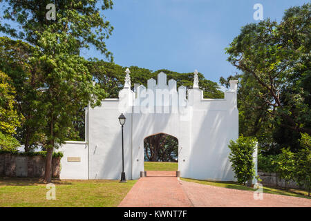 Fort Canning è una piccola collina poco più di 60 metri di altezza nella parte sud-est di Singapore. Foto Stock