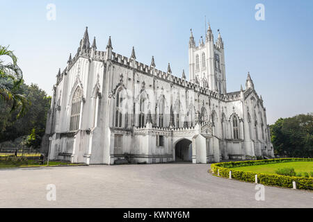 La Cattedrale di Saint Paul è una cattedrale anglicana in Kolkata, West Bengal, India. St Pauls Cathedral notare per la sua architettura gotica. Foto Stock