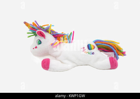 Lisa Frank Markie Unicorno bean bag il giocattolo di peluche Foto Stock