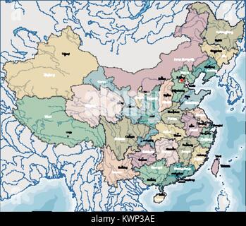 Mappa di Cina Illustrazione Vettoriale