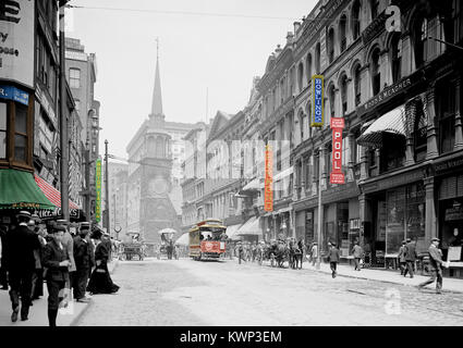 Vintage foto di Washington St. in Boston circa 1906 Foto Stock