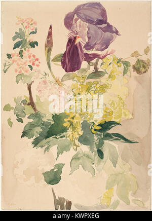 Édouard Manet - Flower pezzo con Iris, maggiociondoli e geranio, 1880 - Google Art Project Foto Stock
