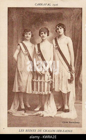 Reines du Carnaval de Chalon-sur-Saône 1926 Foto Stock