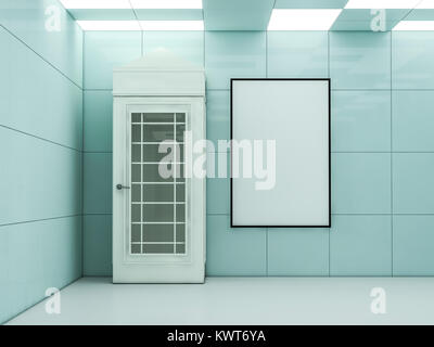 Poster mockup in arredamento moderno con lampade. Il rendering 3D Foto Stock
