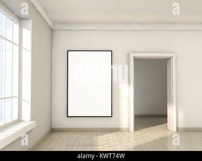 Poster mockup in interni. Il rendering 3D Foto Stock