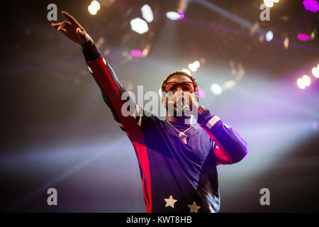 Il rapper americano e paroliere Gucci Mane esegue un concerto dal vivo durante il danese music festival Roskilde Festival 2017. Danimarca, 29/06 2017. Foto Stock