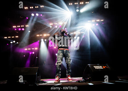 Il rapper americano e paroliere Gucci Mane esegue un concerto dal vivo durante il danese music festival Roskilde Festival 2017. Danimarca, 29/06 2017. Foto Stock